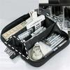 Large Capacity Pencil Case 3 Compartment Pouch Pen Bag Double Side Opening Student Stationery Organizer School Supplies