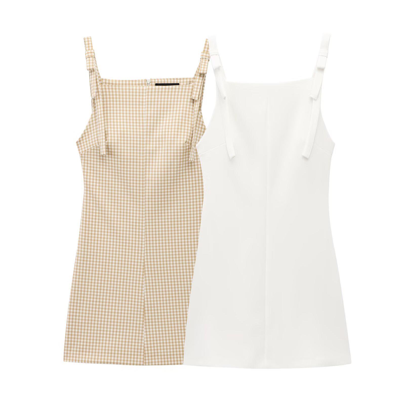 

2025 Spring Sweet Bow Sleeveless Suspender Dress - European & American Style Skirt Fashion M