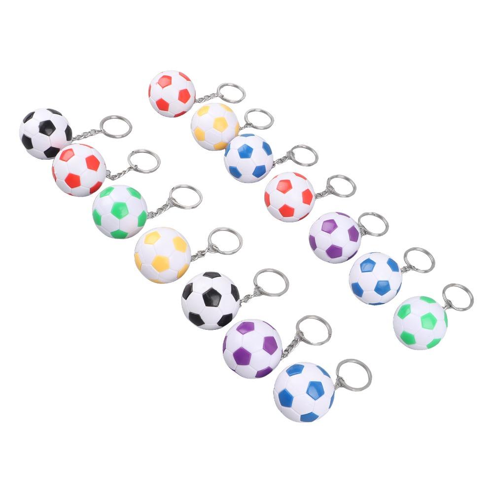 14pcs Pull On Closure Football Keychains Waterproof Design Sport Ball Key Chain  Bag Decoration