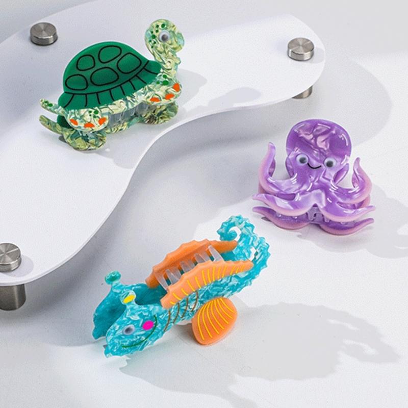 Lustige Meeresbiologie Serie Haarklammer Rutschfeste Haarspangen Haarklammern Cartoon Stylingwerkzeug Haarschmuck