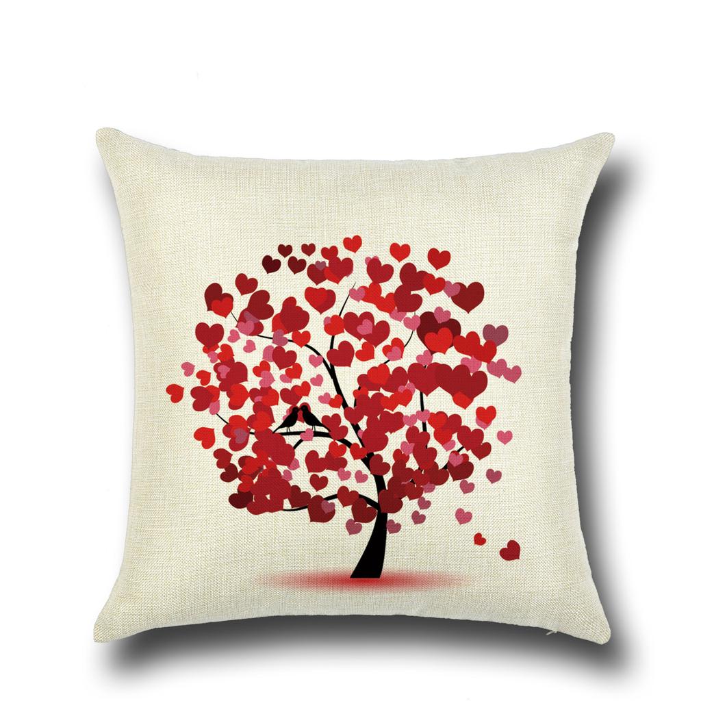 Fashionable Pillows Pastoral Fresh Cartoon Flower Tree Pattern Pillow Creative Home Pillow Case Does Not Include Core