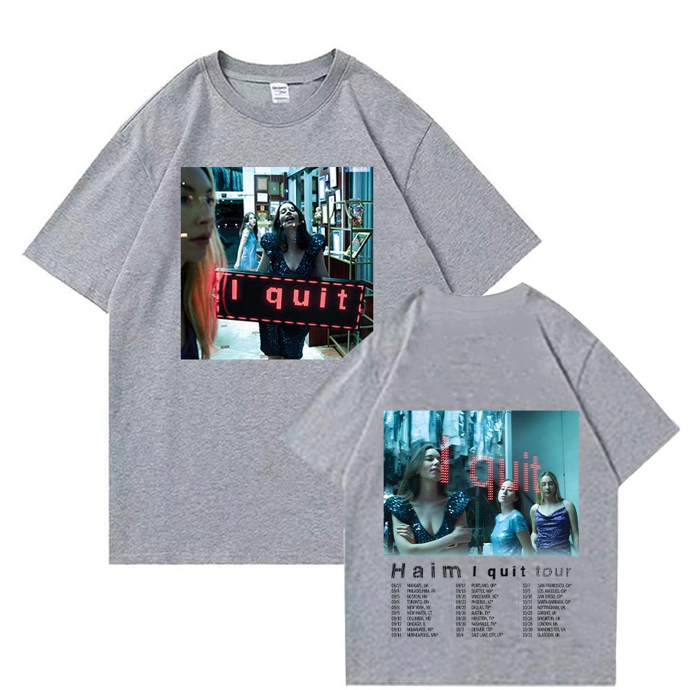 HAIM Band New T Shirts HAIM I Quit Tour 2025 T-shirts Fashion for Women Men Breathable Top High Quality Cotton Soft Tees Clothes