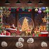 Christmas Backdrop Sparkling Decor Christmas Banner Christmas Tree Banner Snowflake Pattern For Home Decoration Indoor Party