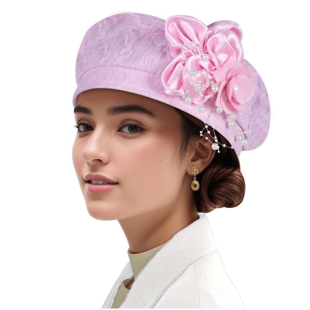 New Soft African Turban Hat Casual for Women Church Beret Caps Party Head Wrap African Headtie Summer Autumn розовый