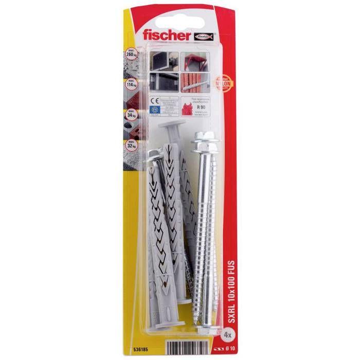 Cheville à tige longue - FISCHER - SXRL-FUS - 100 mm - Nylon - Homologué avec vis hexagonale