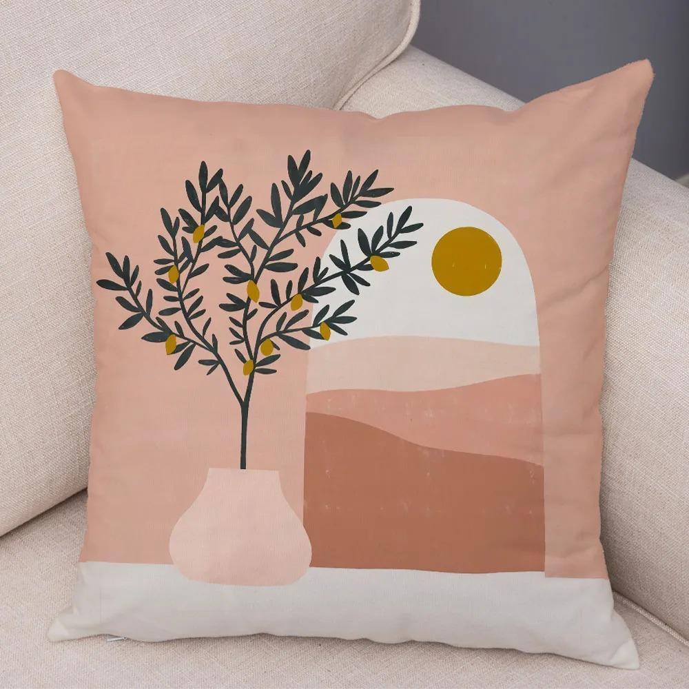 Simple Illustration Style Pillowcase Interior Decoration Office Living Room Home Pillowcase