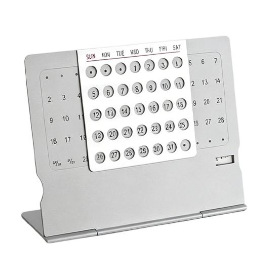 

Yousheng Perpetual Calendar Ultra-Light 1.4oz Aluminum Alloy Manual Adjustable Monthly Desk Calendar Reusable Minimalist for Home Office Decor 1pc