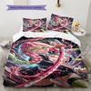Biancheria da letto con motivo Demon Slayer, Set piumone Copripiumone Federa Regalo di Compleanno per la Casa (1 * copripiumino + 2 * federa, senza nucleo)