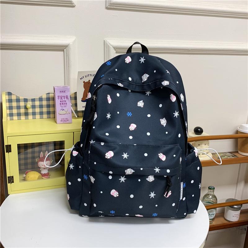 

Nyl Backpack New Simple And Fresh Large Capacity Backpack For Junior High School Students Small carto animal Backpack чёрный