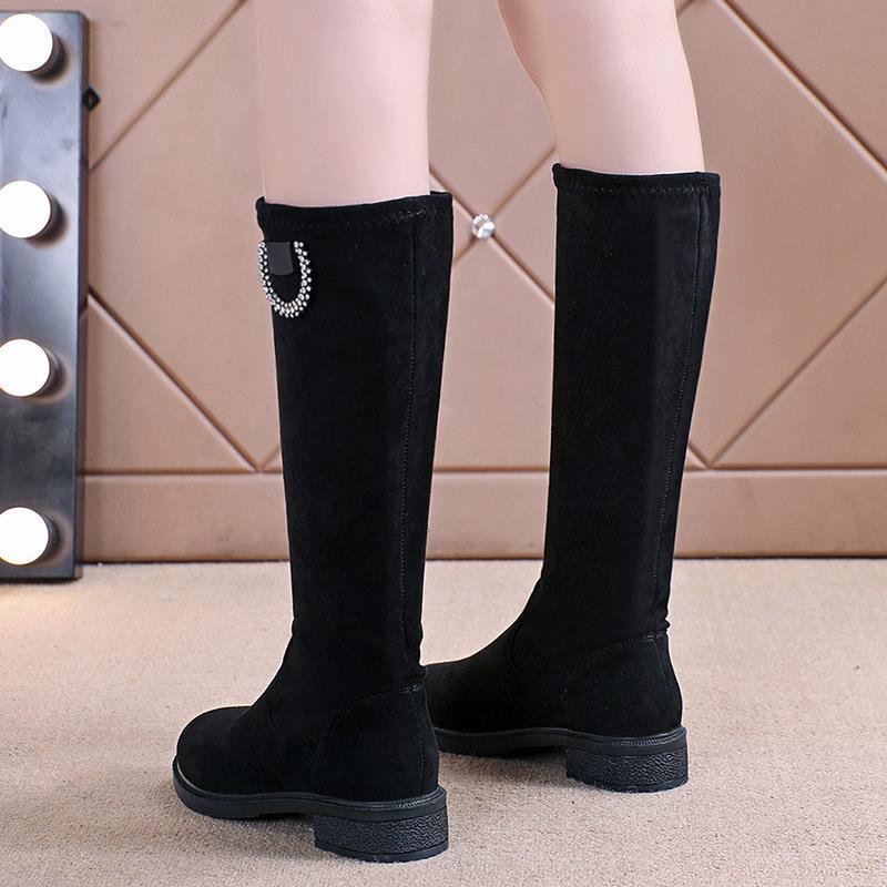High boots knee small medium boots elastic new velvet autumn and winter boots women but look thin and fashionable