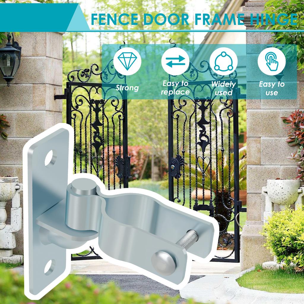 2Pcs Square Post Female Hinges 1-3/8 Inch Wall Mount Metal Gate Hinge with Bolts & Nuts  for Repairing and Replacing Fence Gate