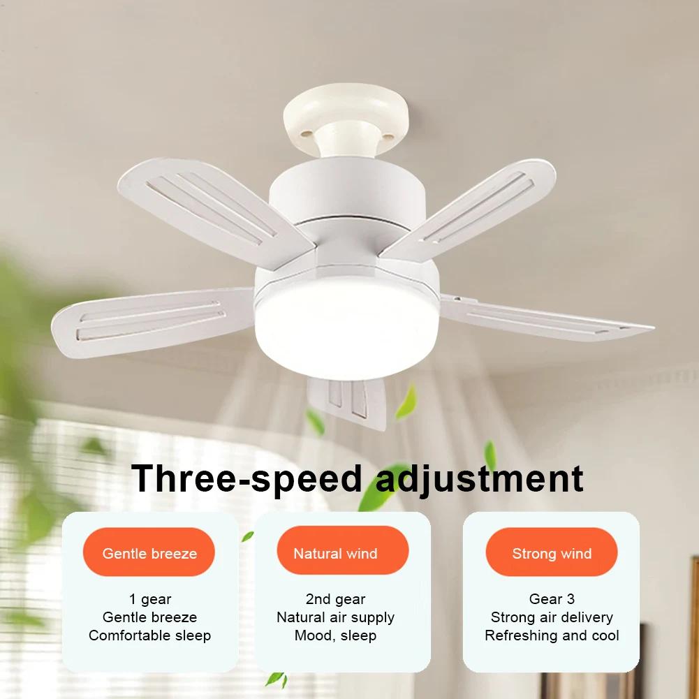 2 In 1 Hanging Fan with LED Lantern Remote Control Silent Ceiling Fan Universal Dimming Fan for Dining Room Bedroom Living Room