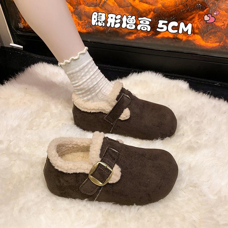 Boken Winter New Cotton Slippers Retro Mori One Pedal 2025 Mao Mao Slippers Slippers Casual Fashion