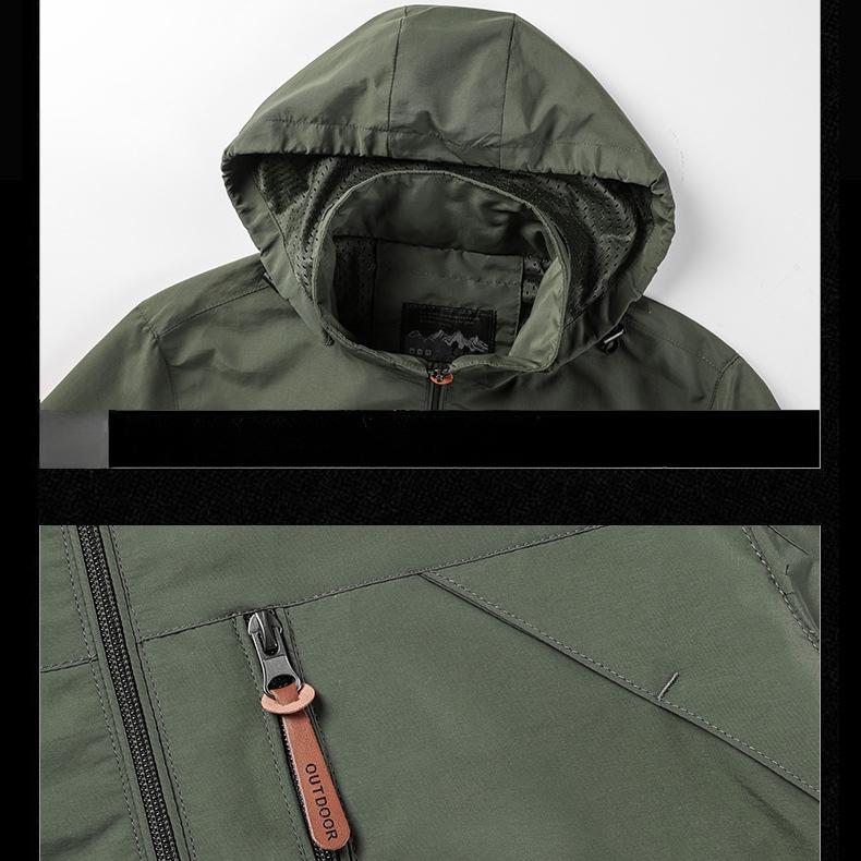 Chaqueta impermeable para hombre, chaqueta con capucha, chaqueta informal para hombre, top juvenil holgado y versátil