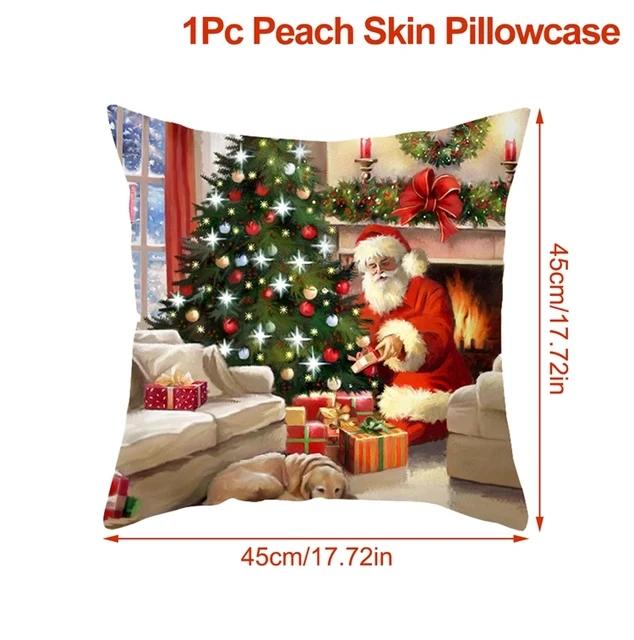 Christmas Santa Cushion Cover Decorative Pillow Cover Throw Pillow Case Home Decor Christmas Decor For Home Sofa Pillowcase