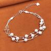 Shiny 925 Sterling Silver Chain Bracelets For Women Luxury Design Double Layered Starry Sky Beads Bracelets Party Charms Jewelry