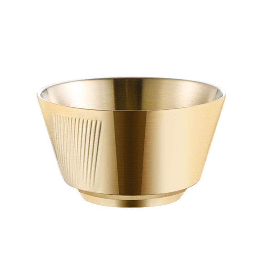 

Защищающая от ожогов двухслойная суповая миска, штабелируемая десертная сервировочная миска, миска из нержавеющей стали, миска для сладкого супа Gold 650ml