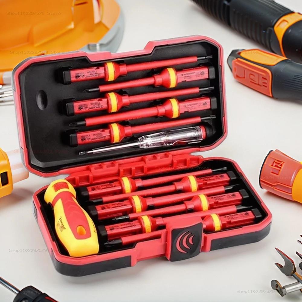 13PCS 1000V Insulated Screwdriver Set with Magnetic Bits Professional Electrician Repair Tools Repair Kit Safe Electrical Work