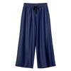 Women's Summer Tencel Denim Wide-Leg Pants - Ice Silk, Nine-Point, Plus Size