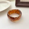 Ombre Resin Bangle: Wide Irregular Design, Vintage Minimalist Style