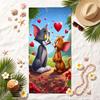 Tom and Jerry Soft Beach Towel Stylish Beach Pool Towel for Summer Seaside Vacation Travel