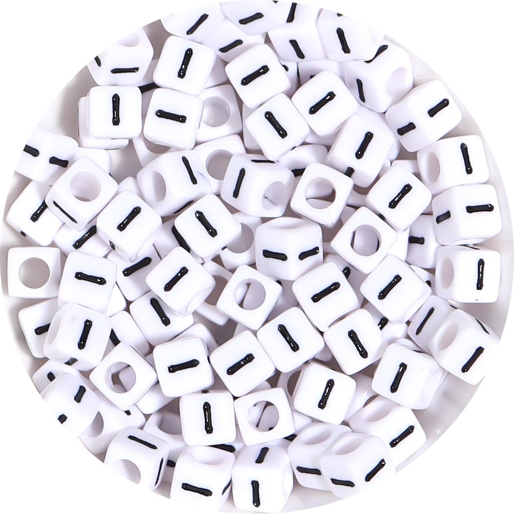 50-100pcs White And Black Color Letter Beads Alphabet Loose Beads Square Beads For Jewelry Making DIY Earring Bracelet Charm