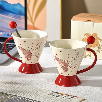 Butterfly Coffee Cup Gift Box Wedding Gift Ceramics for Women's Personal High End Feeling Light Luxury High Appearance