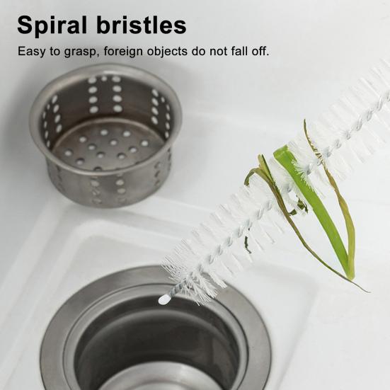 Telescopic Pipe Dredge Retractable Stainless Steel Unclogger Bathroom Drains Deep Blockage Cleaner with Spiral Bristles Pipe Cleaner