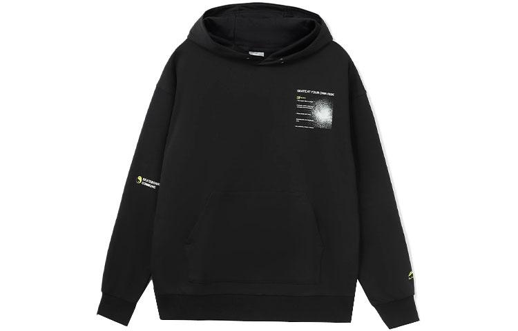 Li Ning Skateboard Sweatshirts Unisex Black Hooded Moderate Regular AWDR451-1 M