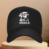 Merica Dog Baseball Cap American Flag Shades Printed Outdoor Adjustable Unisex Cap