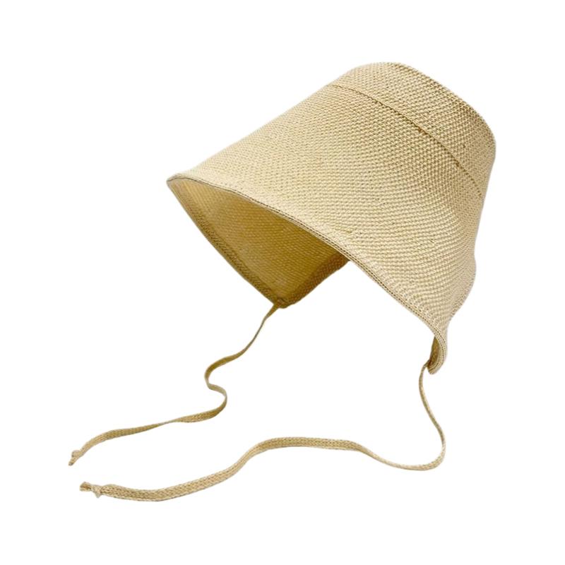 Linen Straw Regency Bonnets Hats For Women Sun Hats Bow Beach Cap Big Wide Brim Cloche Hat Chapeau Femme Lace Up Outdoor Summer