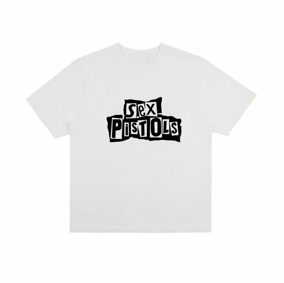 Spring Summer New Style Sex Pistols Print Pure Cotton ShortSleeved Rock Pistol Band TShirt for Men and Women Loose Fit Trendy