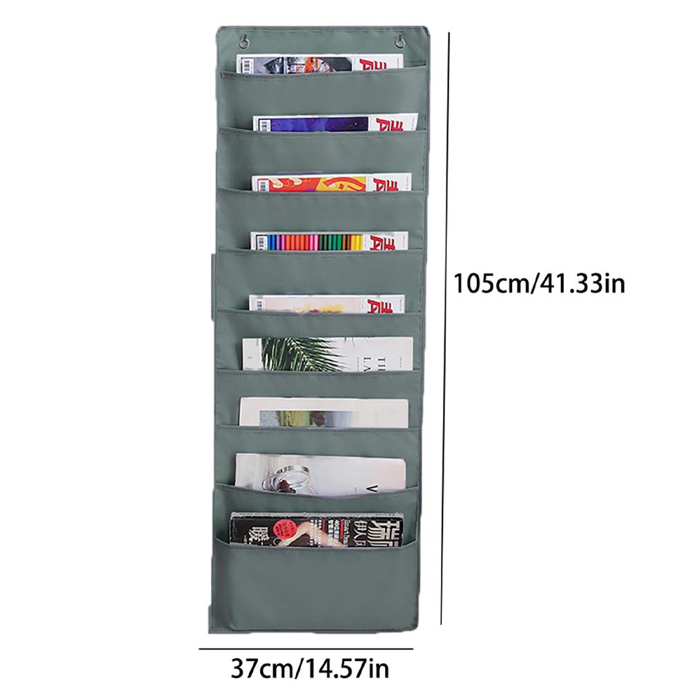 9 Layer Document Hanging Storage Bag Oxford Cloth Storage Pocket Over-the-Door Multifunctional Storage Bag for Books Magazines