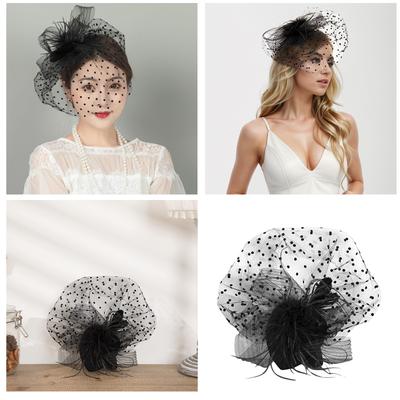 Sombrero Fascinator Vintage Pluma Malla Facial Sombrero Fiesta de Té Adorno para la Cabeza Y Encaje Novia Para Boda y Agujas de Tejer para Principiantes