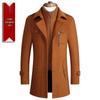 Men's Winter Wool Coat - Double Collar, Mid-Length for Middle-Aged and Elderly