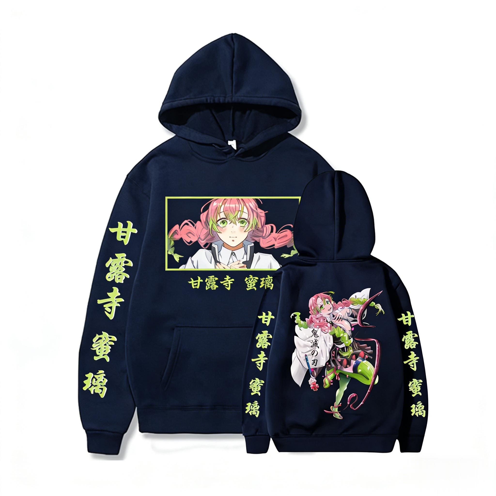 

Kimetsu No Yaiba Anime Hoodie Unisex Jacket Kanroji Mitsuri Print Graphic Sweatshirt Streetwear Cosplay Long-sleeved Tops S