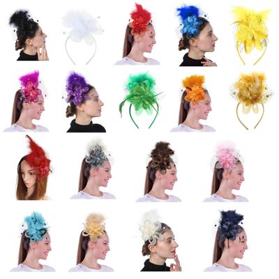 1920s Flower Hair Clip for Women Flapper Headpiece Headwear for Party Party Elegant Feather Large Flower