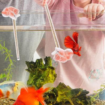 Cute Decorative Betta Stick Realistic Colorful Betta Training Wand Resin Fish Training Teaser Wand Relieve Boredom