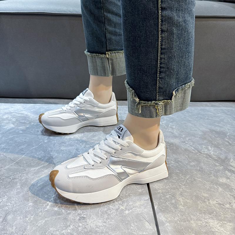 

Модные женские кроссовки Новые летние повседневные дышащие кроссовки Модные дышащие кроссовки на шнуровке Платформа Уличная обувь для ходьбы Дизайнерская обувь 40 серебряный