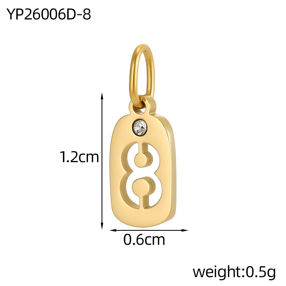 CARLIDANA Stainless Steel Hollow Digital Accessories Pendant Zircon Number Charms Necklace Jewelry Gift for DIY Jewelry Making