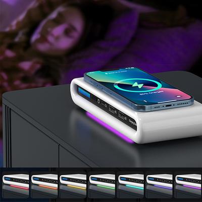 15W Fast Charger USB Type C Desktop Phone Charger with Colorful LED Light Wireless Phone Charger Magnetic for iPhone Watch