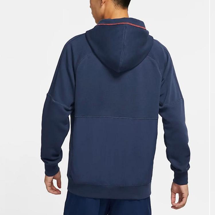 Nike Loose Casual Sport Hoodie Pullover Men Tops Navy-Blue DC9025-410