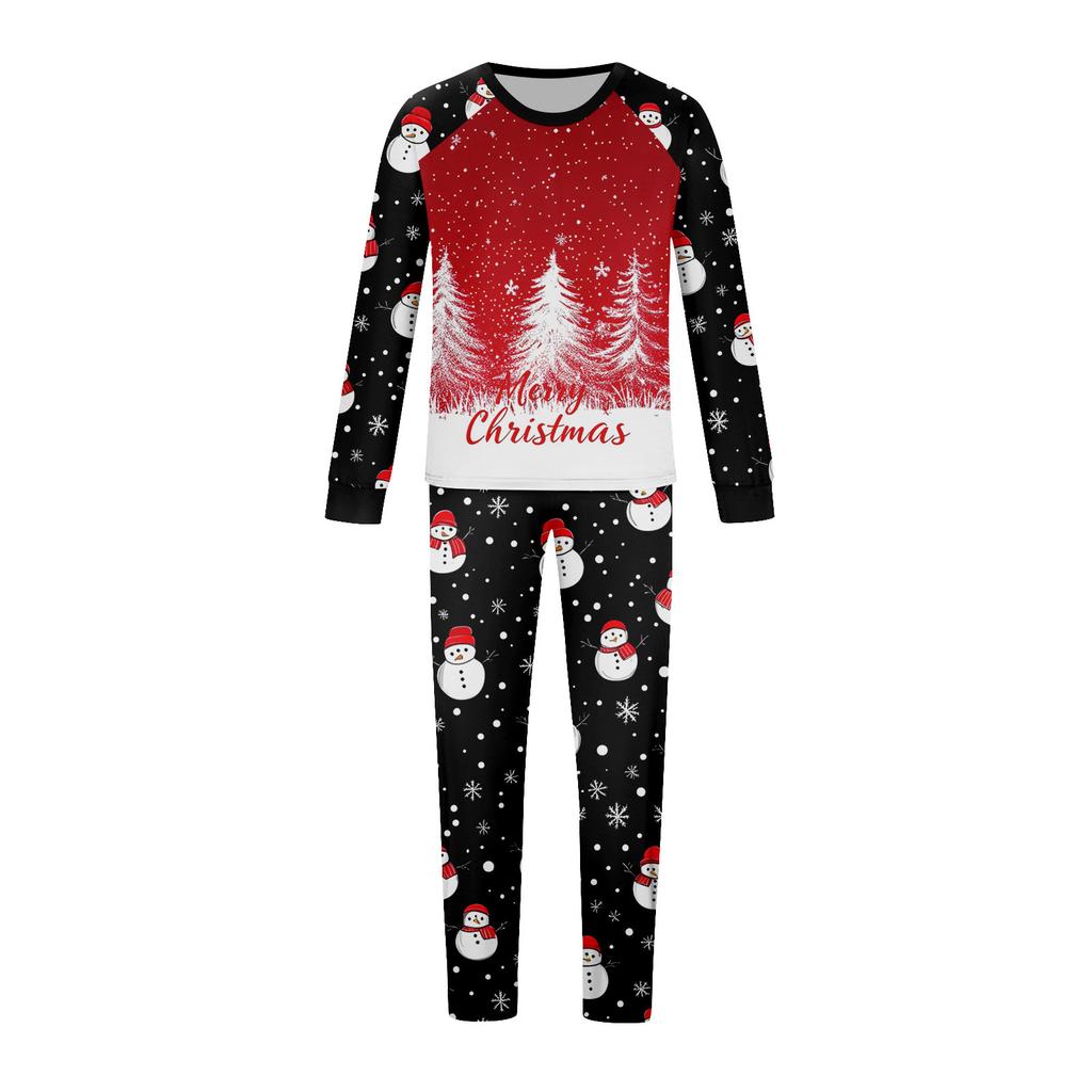 Weihnachtsdruck Süßes Familienset Schlafanzug, Hauskleidung, Familienset Langarm Oberteil Hosen Set