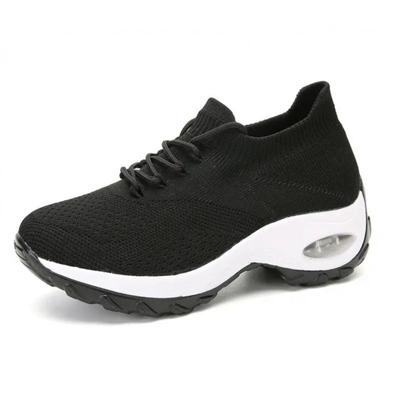 Women's Large Size Elastic Knit Breathable Sock Sneakers - Casual, Fashionable, Lightweight Sports Shoes