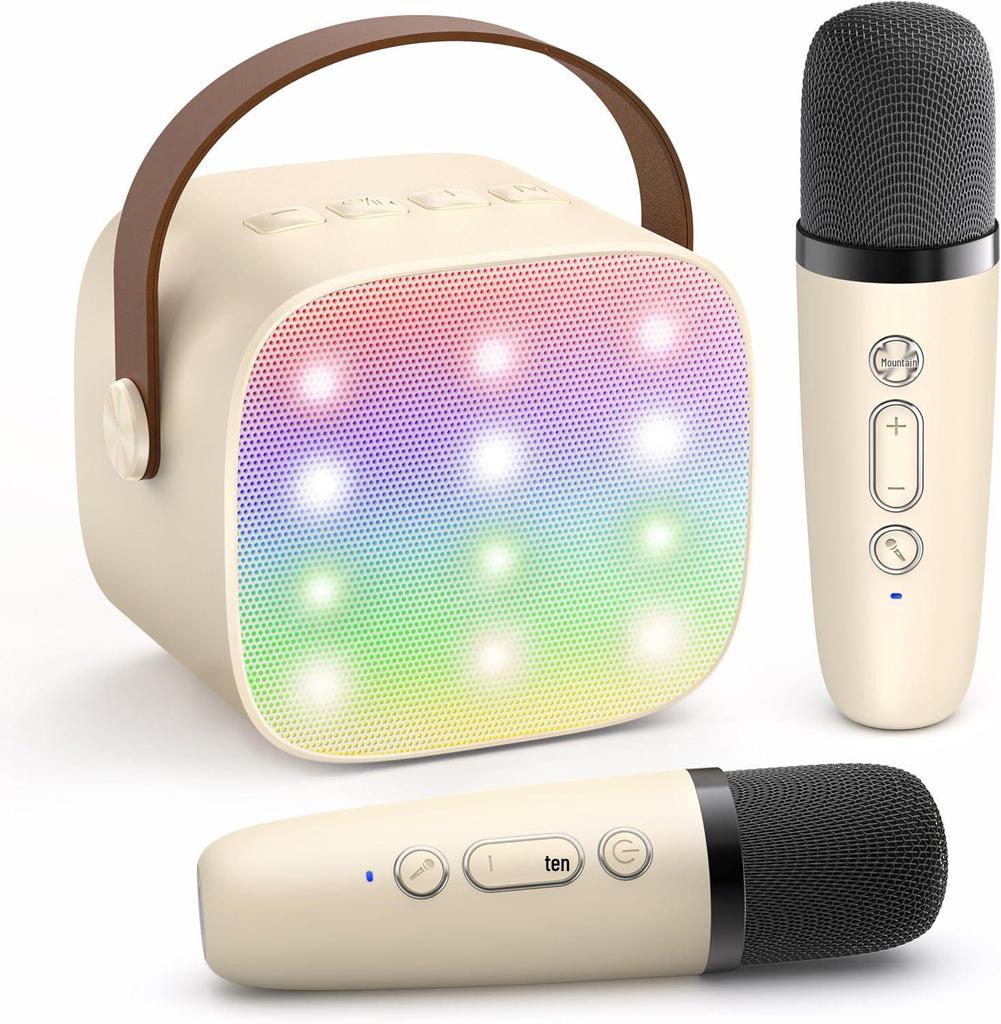 Bluetooth Wireless Microphone with Built-in Speaker, Home KTV Subwoofer, All-in-One Karaoke System