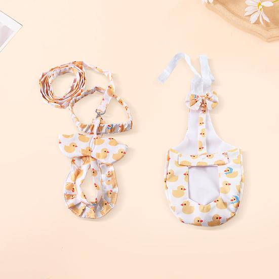 Pielucha dla kaczki Wielorazowa Zmywalna Nadruk Żółtej Kaczki Pielucha dla Kurczaka z Muchą Regulowane Pieluchy dla Drobiu dla Gęsi Kaczki Kury Kurczaka