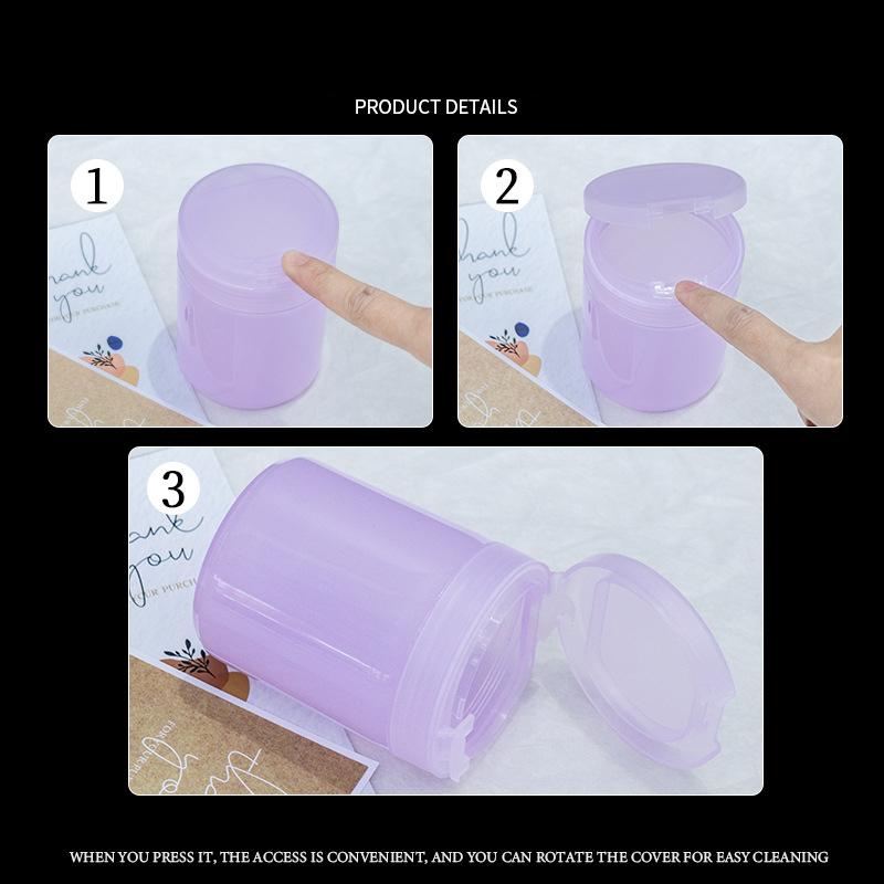 Cotton Balls Organizer Nail Cotton Pads Storage Cup With Clip Lid For Nail Polish Remover Cotton Swabs Manicure Makeup Tools