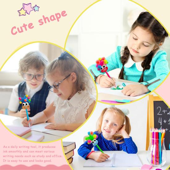 Cute Cartoon Pens Kids Big Mouth Figure Ballpoint Pen Assorted Colors Rollerball