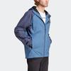 Adidas Colorblock-Logo Outdoor Regenjacke mit Kapuze Herrenjacken Miracle-Blue-Gray IP1431