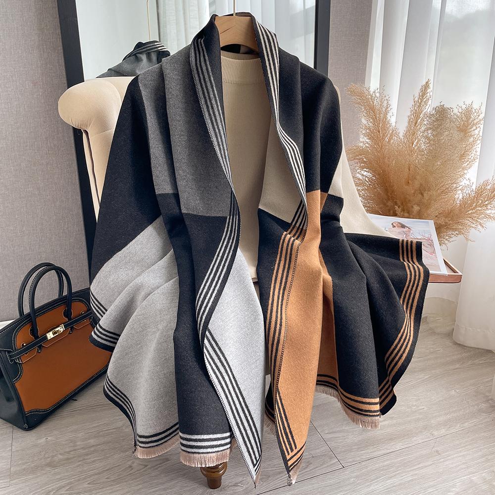 Neuer Luxus-Winter-Schal Damen Kaschmir Warm Paschmina Schal Damen Schals Wickel Dick Weich Bufanda Poncho Schals Hijab